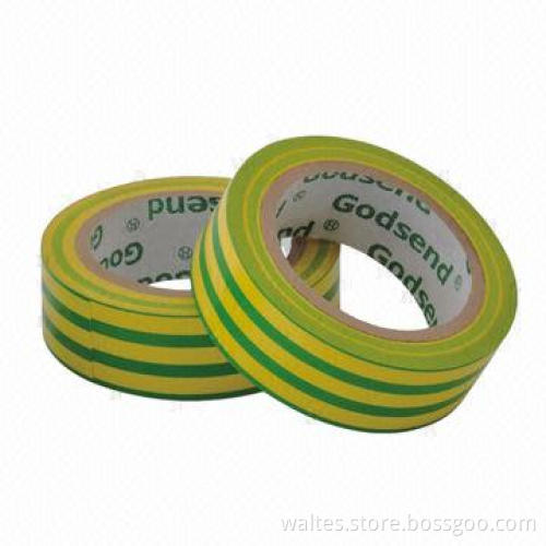 Yellow and Green Color Striped Insulation Adhesive Tape